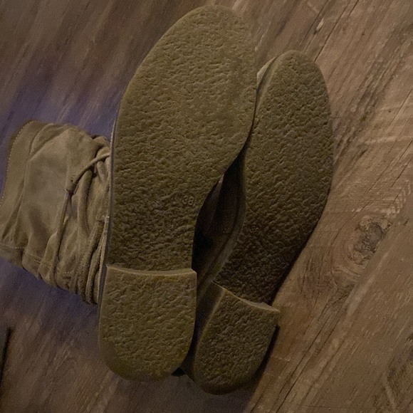 Aldo suede tie up zipper knee high fleece lined boots size 8 cream color taupe - Picture 7 of 10